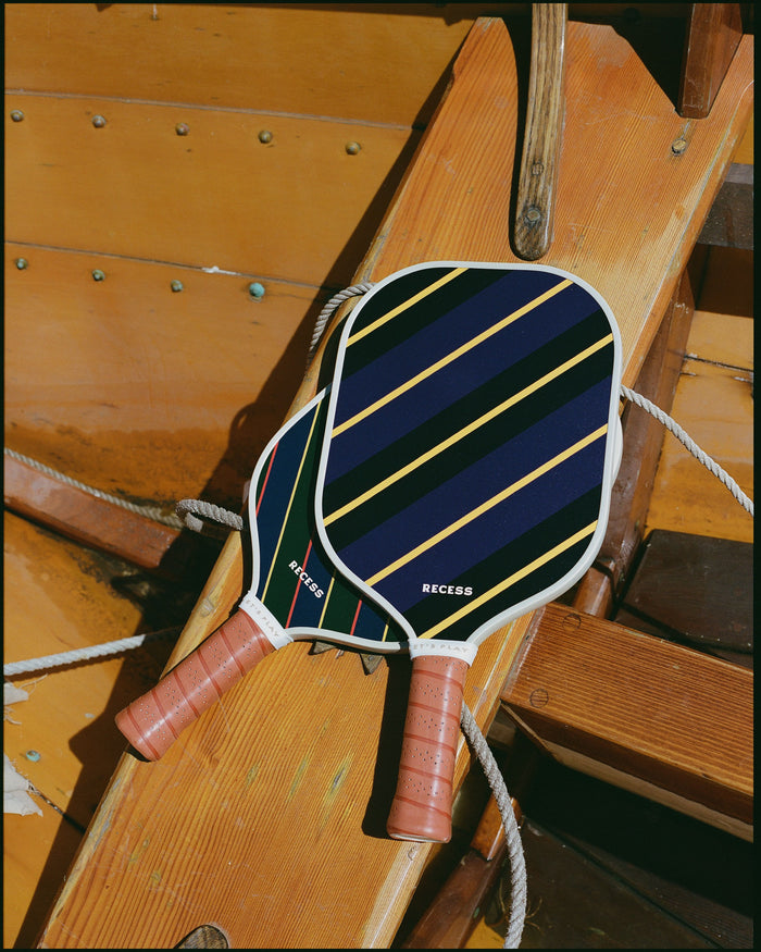 Red & Navy Household Guards Regimental Stripe Pickleball Paddle
