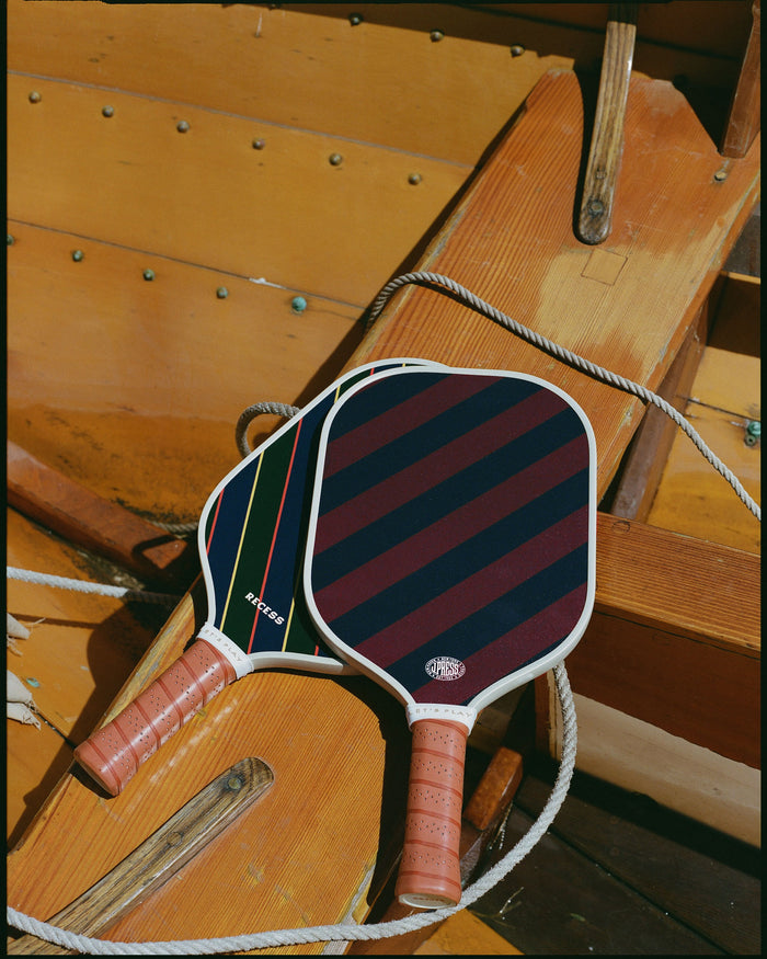 Red & Navy Household Guards Regimental Stripe Pickleball Paddle