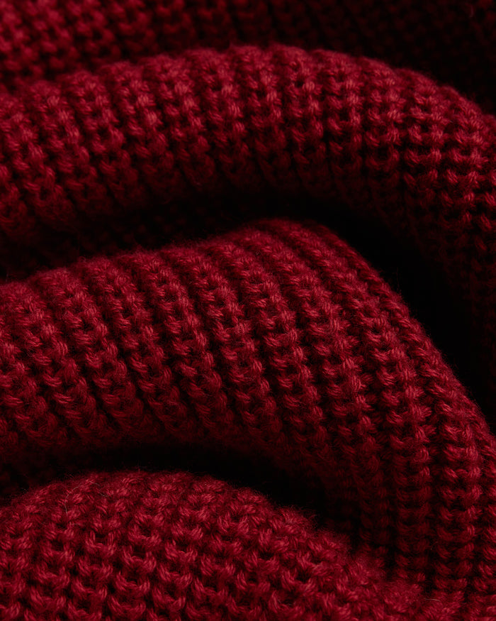 Red Shaker Knit Cotton Crew Neck Sweater