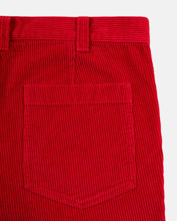Red Wide-Wale Cotton Corduroy Shorts - Trim Fit