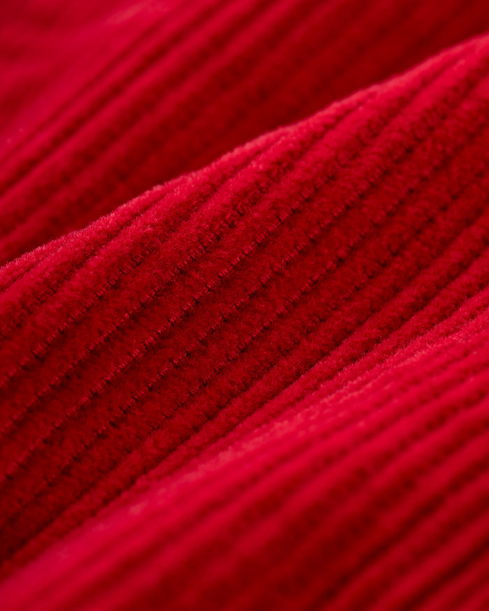 Red Wide-Wale Cotton Corduroy Shorts - Trim Fit
