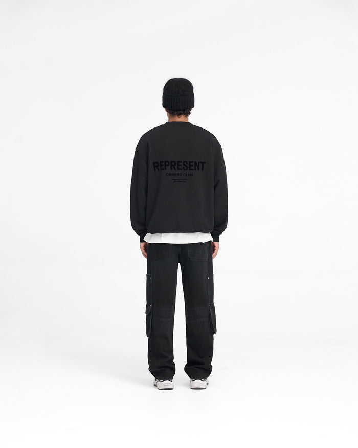 Represent Owners Club Flocked Sweater - Black
