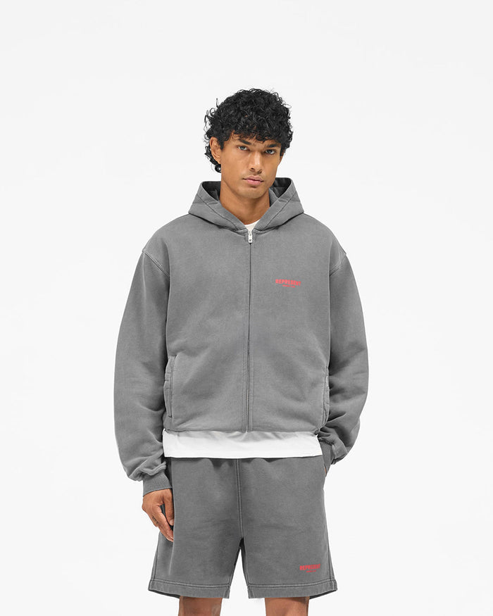 Represent Owners Club Zip Hoodie - Washed Black