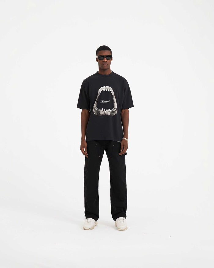 Shark Jaws T-Shirt | Off Black T-Shirts SS23 | Represent Clo