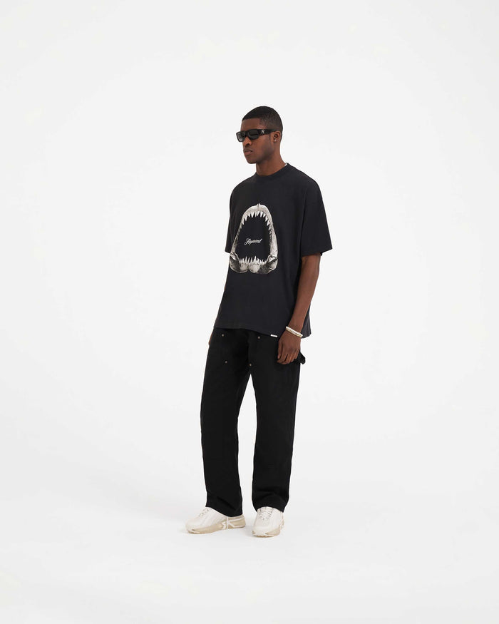 Shark Jaws T-Shirt | Off Black T-Shirts SS23 | Represent Clo