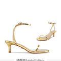 Shiloh Gold Kitten - strappy sandals