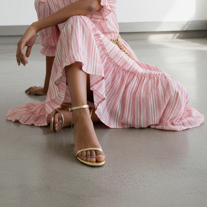 Shiloh Gold Kitten - strappy sandals