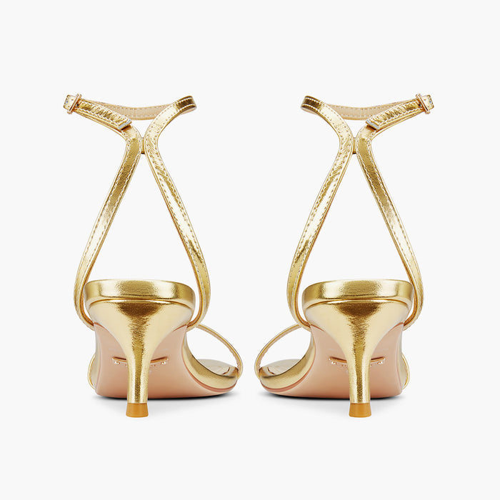 Shiloh Gold Kitten - strappy sandals