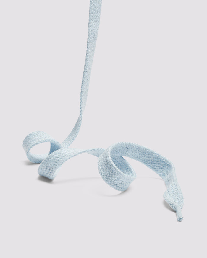Side angle of light blue laces