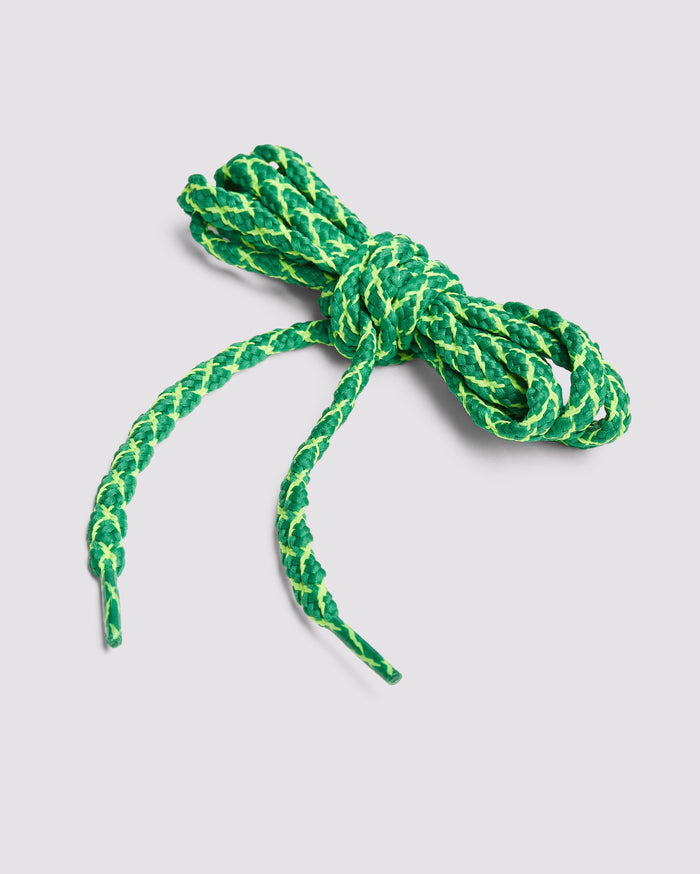 Front angle of multi green laces