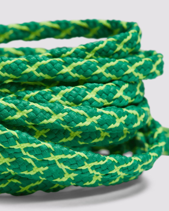 Back angle of multi green laces