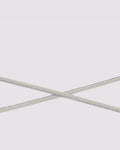 Side angle of silver sparkle laces