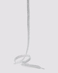 Side angle of white silver laces