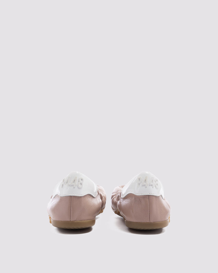 Back angle of pink flat
