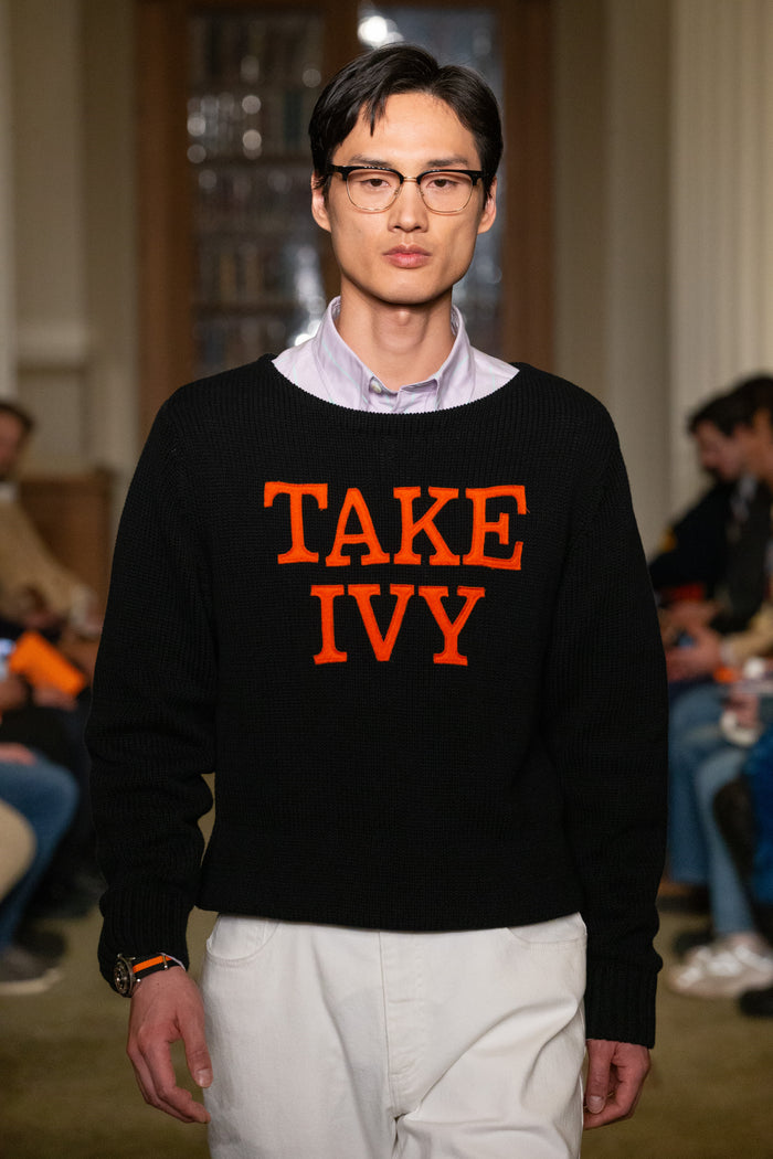 Take Ivy Stencil Boatneck Cotton Sweater