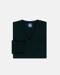 Tartan Green Lambswool V-neck Sweater