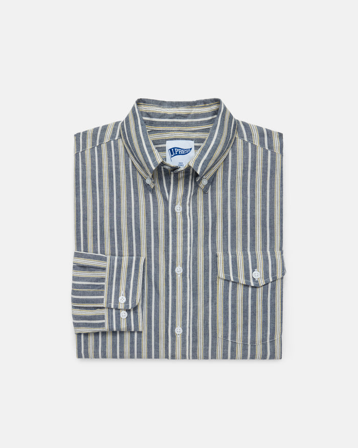 Trim Fit Enzyme-Washed Chambray Shirt