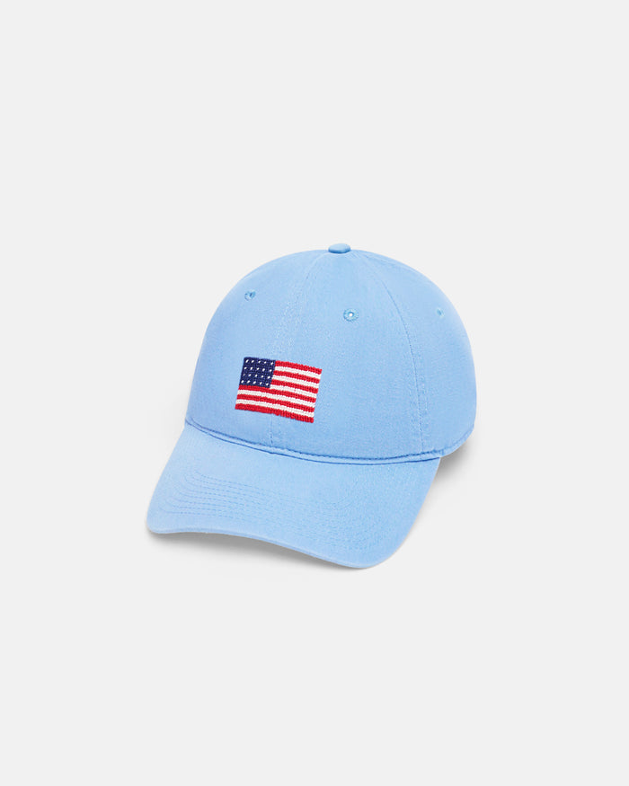 US Flag Light Blue Needlepoint Hat