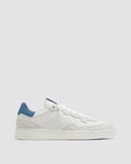 Side angle of white/blue sneakers