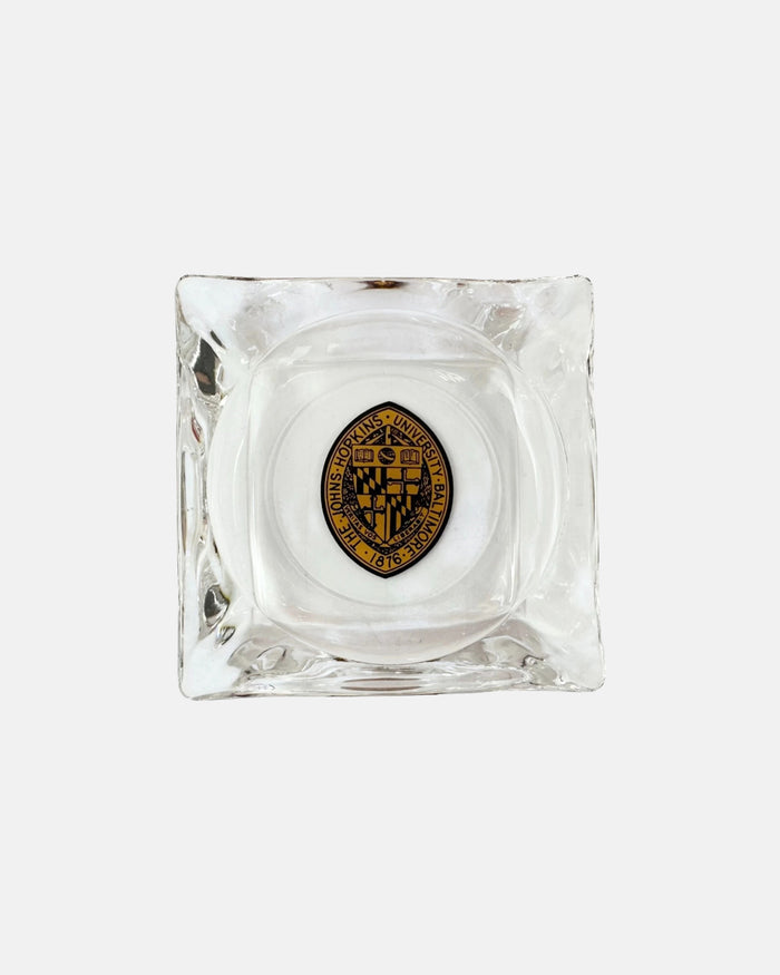 Vintage Johns Hopkins University Glass Ashtray Dish