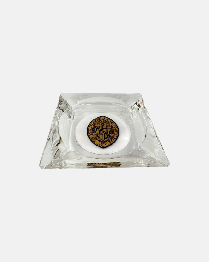 Vintage Johns Hopkins University Glass Ashtray Dish