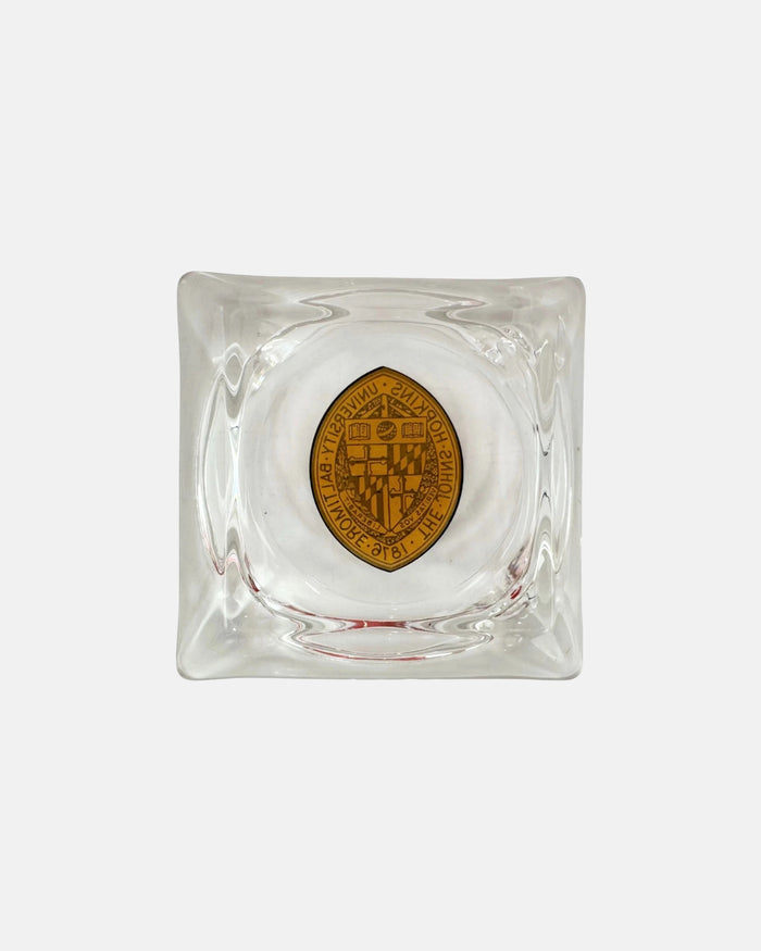 Vintage Johns Hopkins University Glass Ashtray Dish