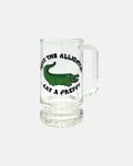 Vintage "Save the Alligator Eat a Preppy" Glass Stein