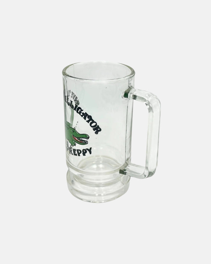 Vintage "Save the Alligator Eat a Preppy" Glass Stein