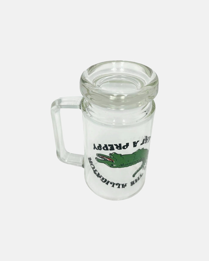 Vintage "Save the Alligator Eat a Preppy" Glass Stein