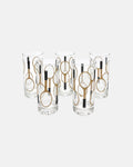 Vintage Set of 5 Tennis Racquet Highball Cocktail Glasses