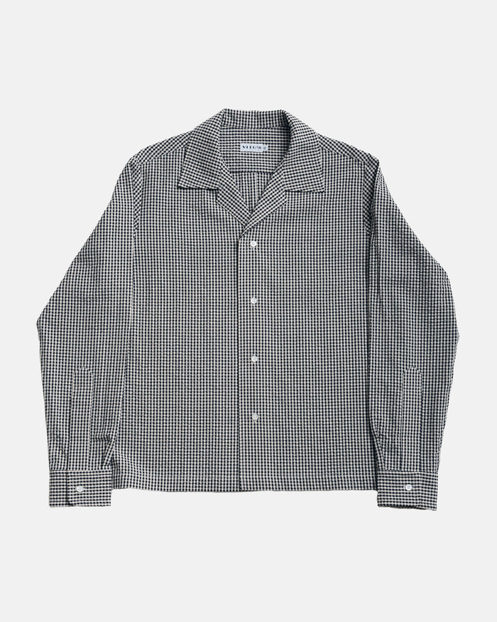 Vito's Black & White Gingham Seersucker Sport Shirt