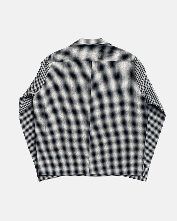 Vito's Black & White Gingham Seersucker Sport Shirt