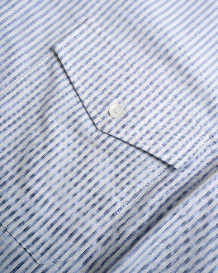 Vito's Blue & White Stripe Popover Oxford Shirt