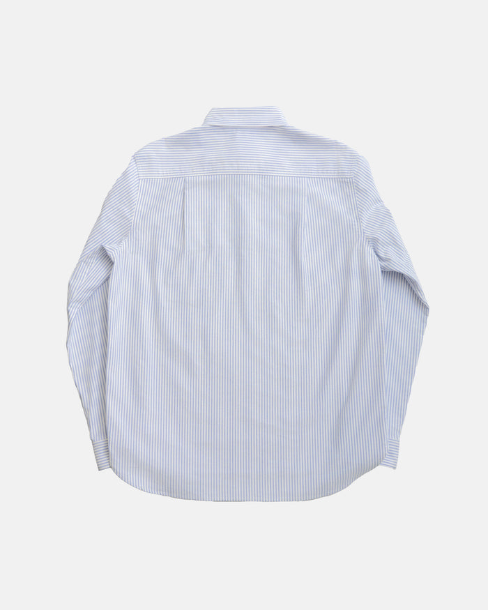Vito's Blue & White Stripe Popover Oxford Shirt