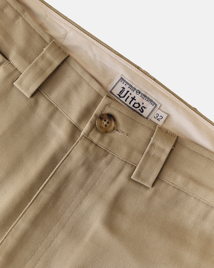 Vito's Khaki High n' Wide Pant