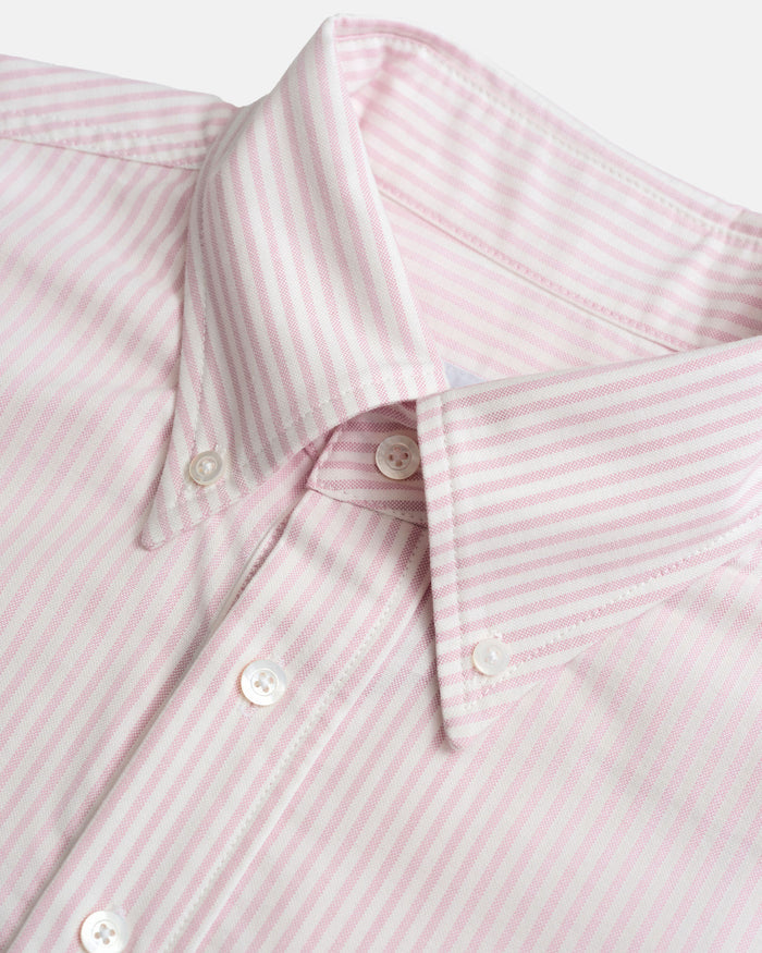 Vito's Pink & White Stripe Popover Oxford Shirt
