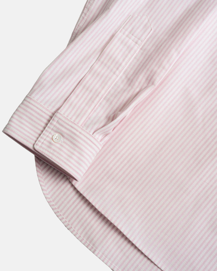 Vito's Pink & White Stripe Popover Oxford Shirt