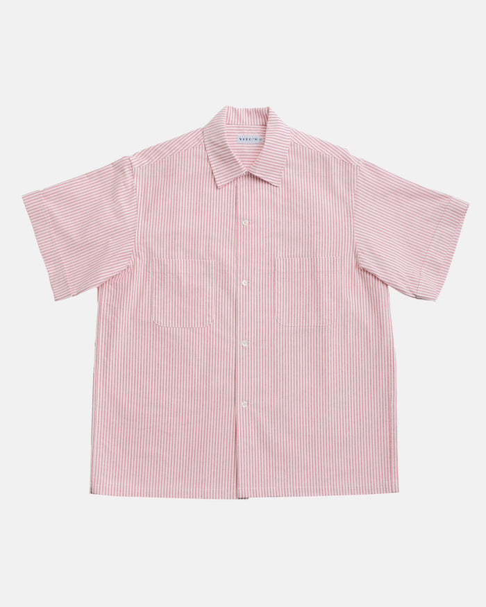 Vito's Red & White Stripe Short Sleeve Sport Shirt