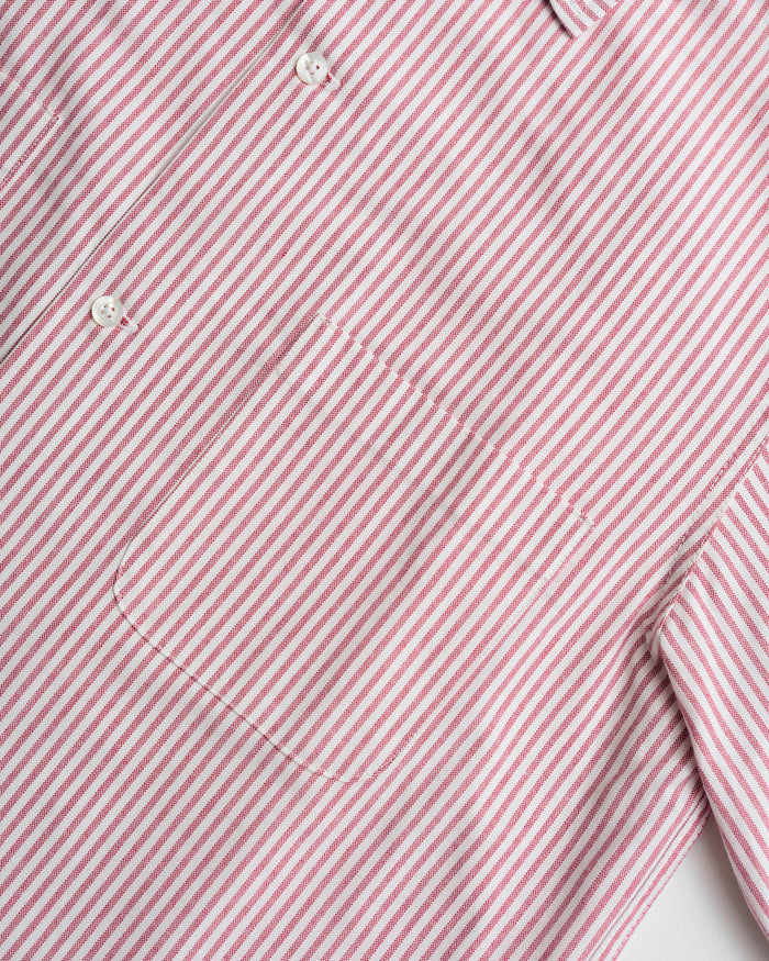 Vito's Red & White Stripe Short Sleeve Sport Shirt