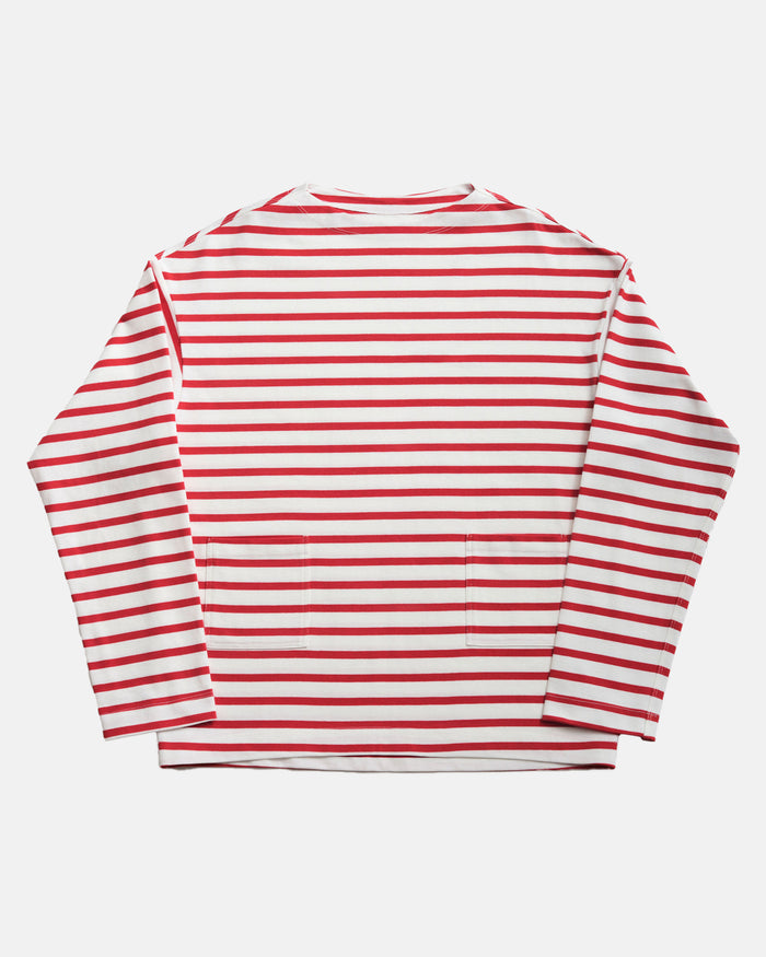 Vito's Red & White Striped Boatneck Sweatshirt