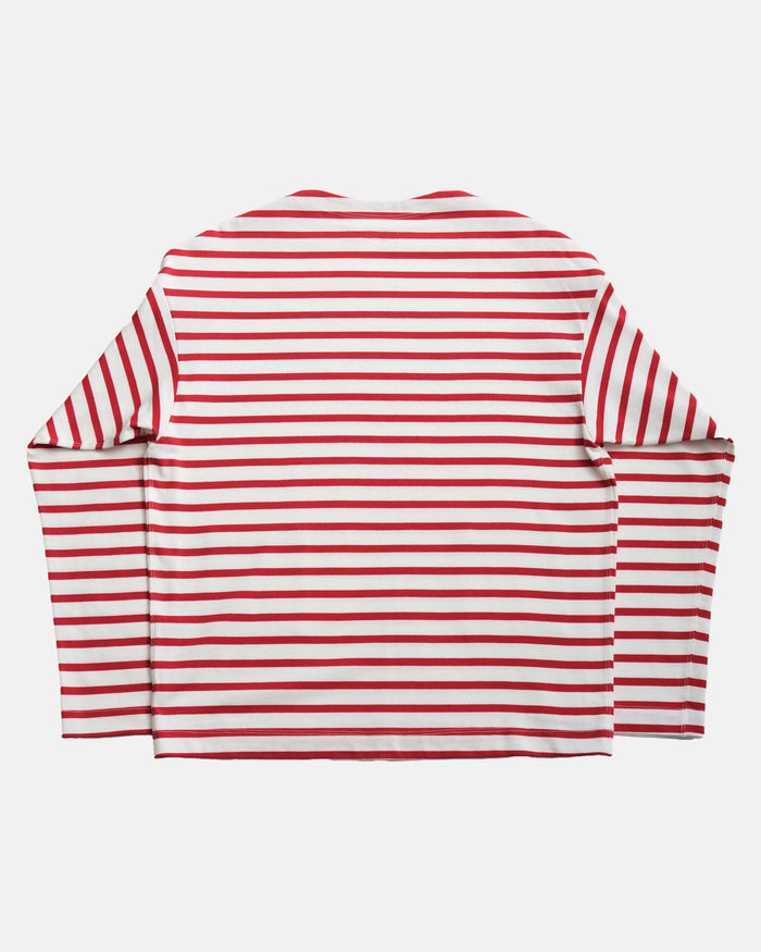 Vito's Red & White Striped Boatneck Sweatshirt