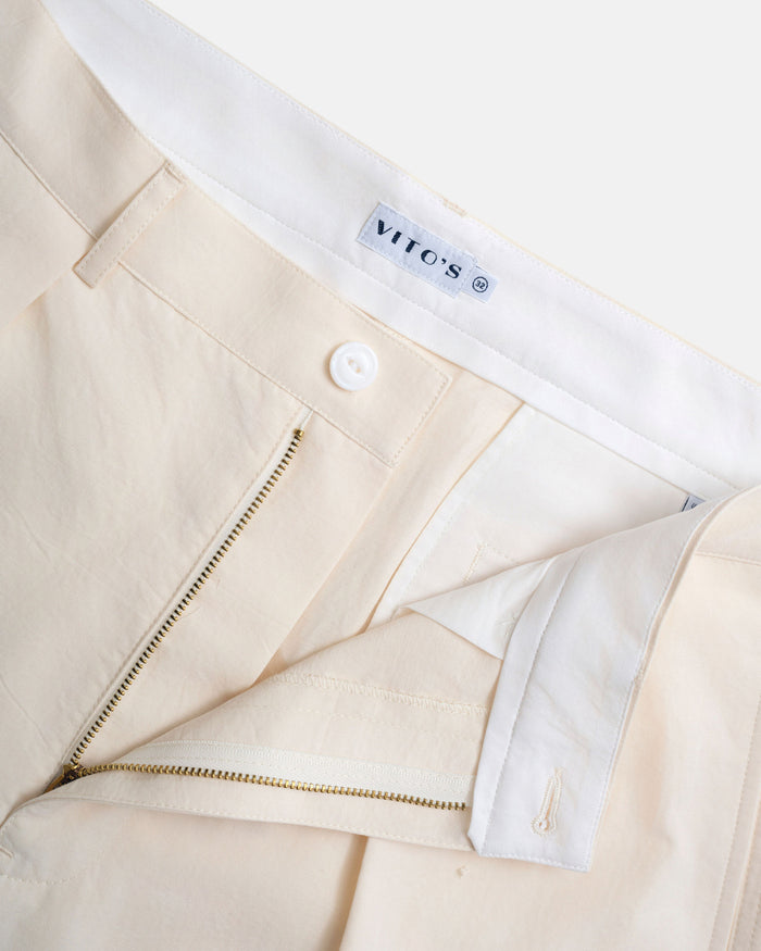 Vito's Stone Cotton/Linen Pleated Short