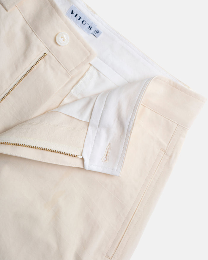 Vito's Stone Cotton/Linen Pleated Short