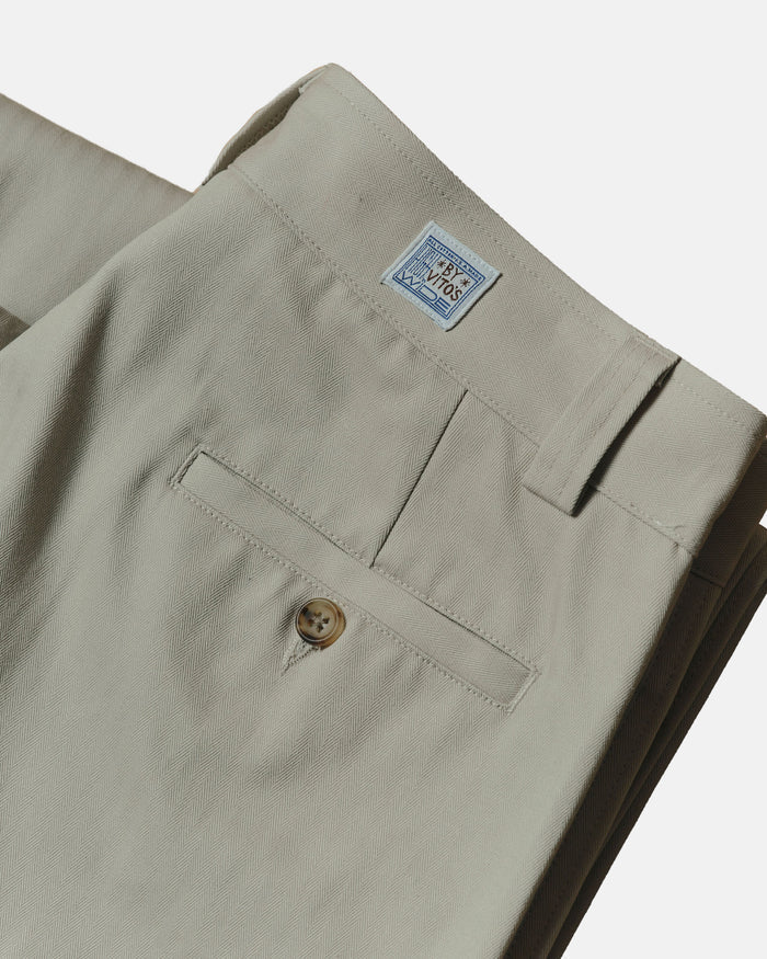 Vito's Stone Herringbone High n' Wide Pant