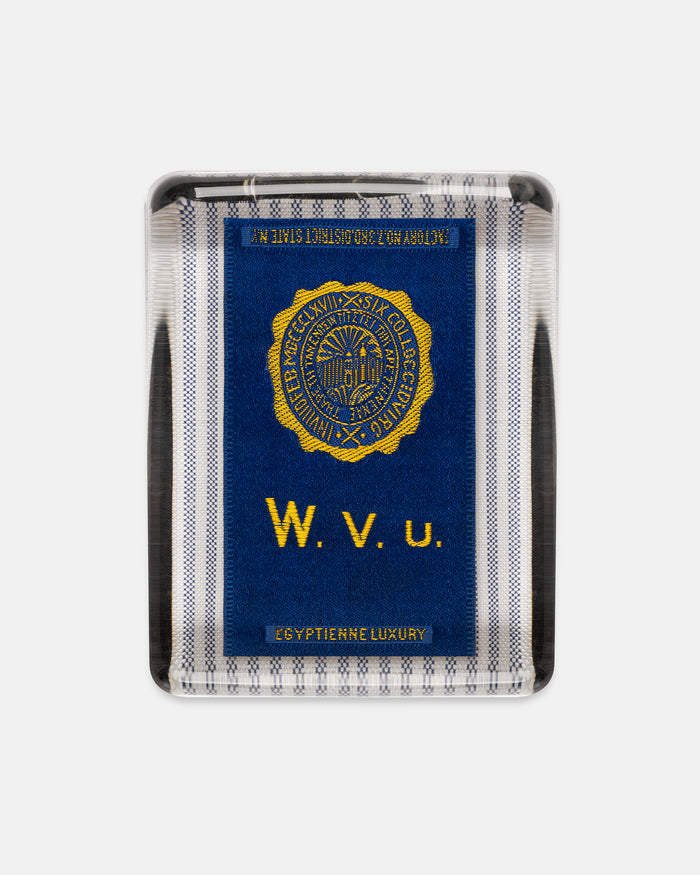 West Virginia University Silk Paperweight