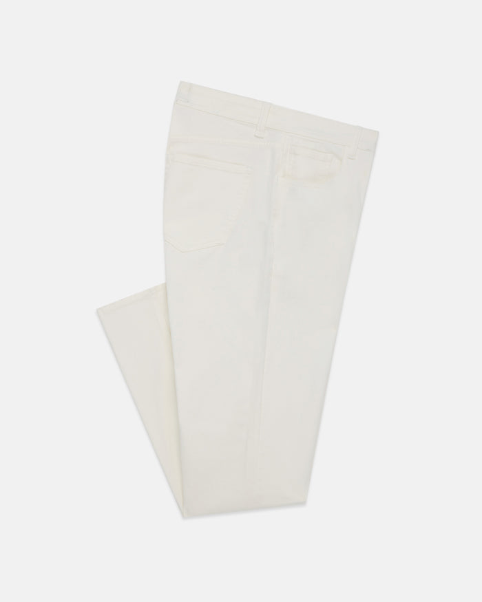 White 5-Pocket Cotton Twill Pant