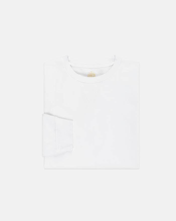 White Cotton Crewneck Sweatshirt