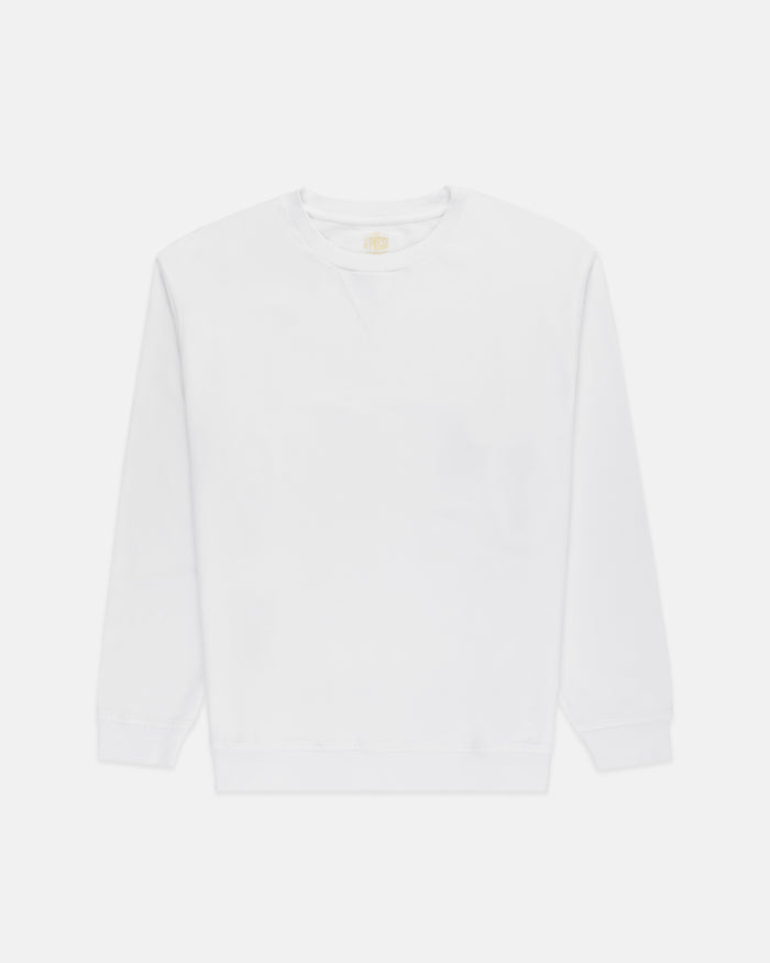 White Cotton Crewneck Sweatshirt