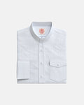 White Royal Oxford Banded Collar Custom Shirt