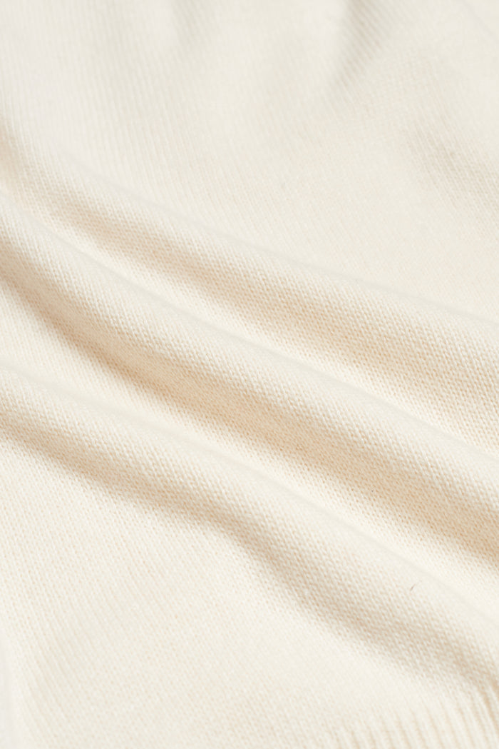 White Wool Crewneck Sweater - Trim Fit